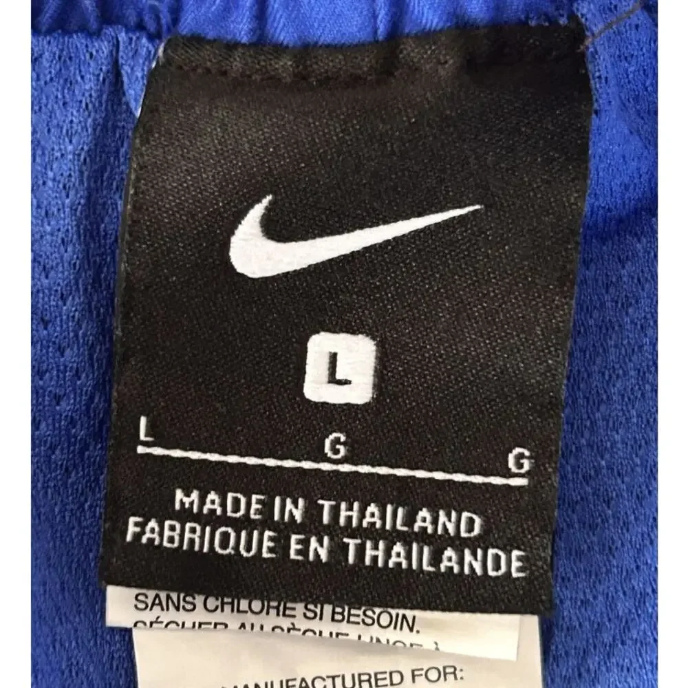 Nike Logo 'Just Do It' Lined Blue & Yellow Swim Shorts Trunks Men's Large